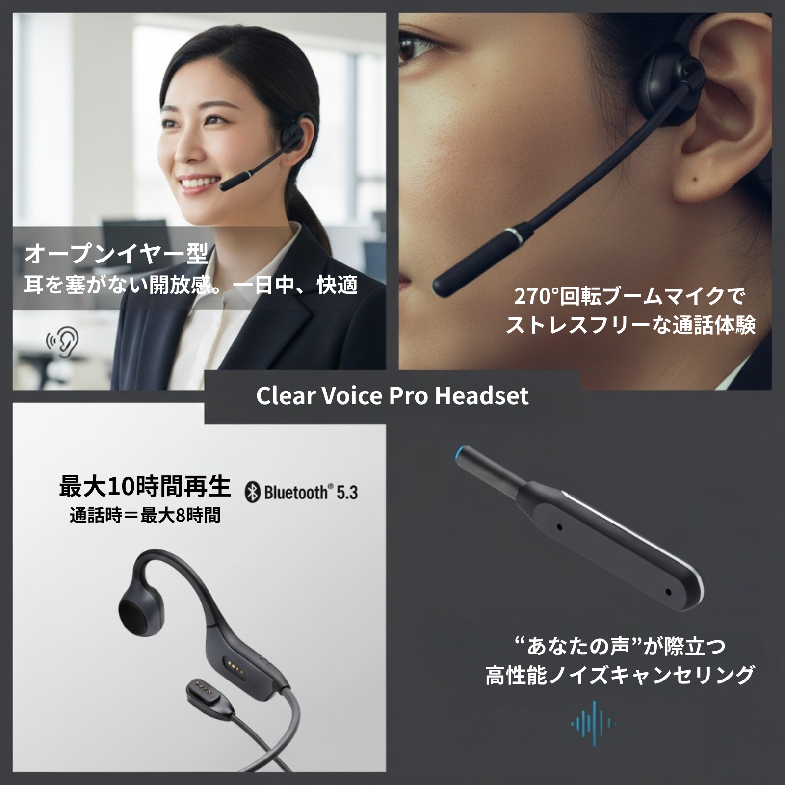 MNC10-PRO(ワイヤレス骨伝導ヘッドセット)